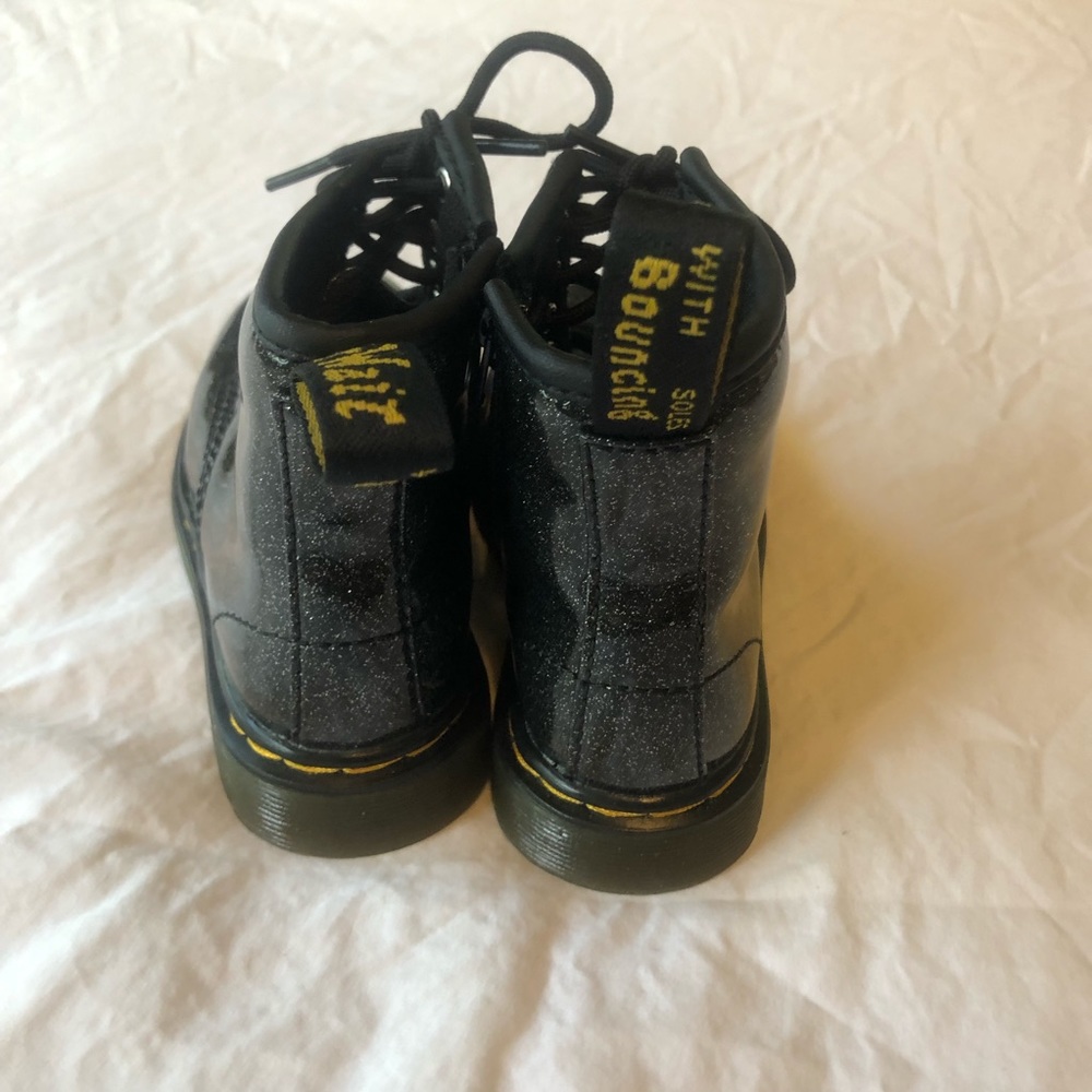 Black Glitter Doc Dr Martens Air Wair Boots 1460 - Picture 5 of 9